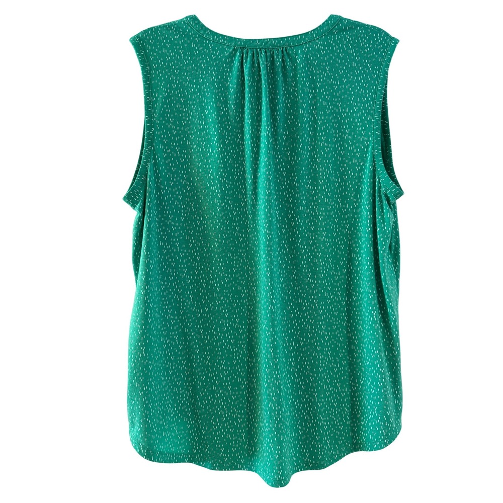 Liz Claiborne Women's Green Dot Sleeveless V-Neck Button Front Tunic‎ Top XXL - Picture 4 of 4